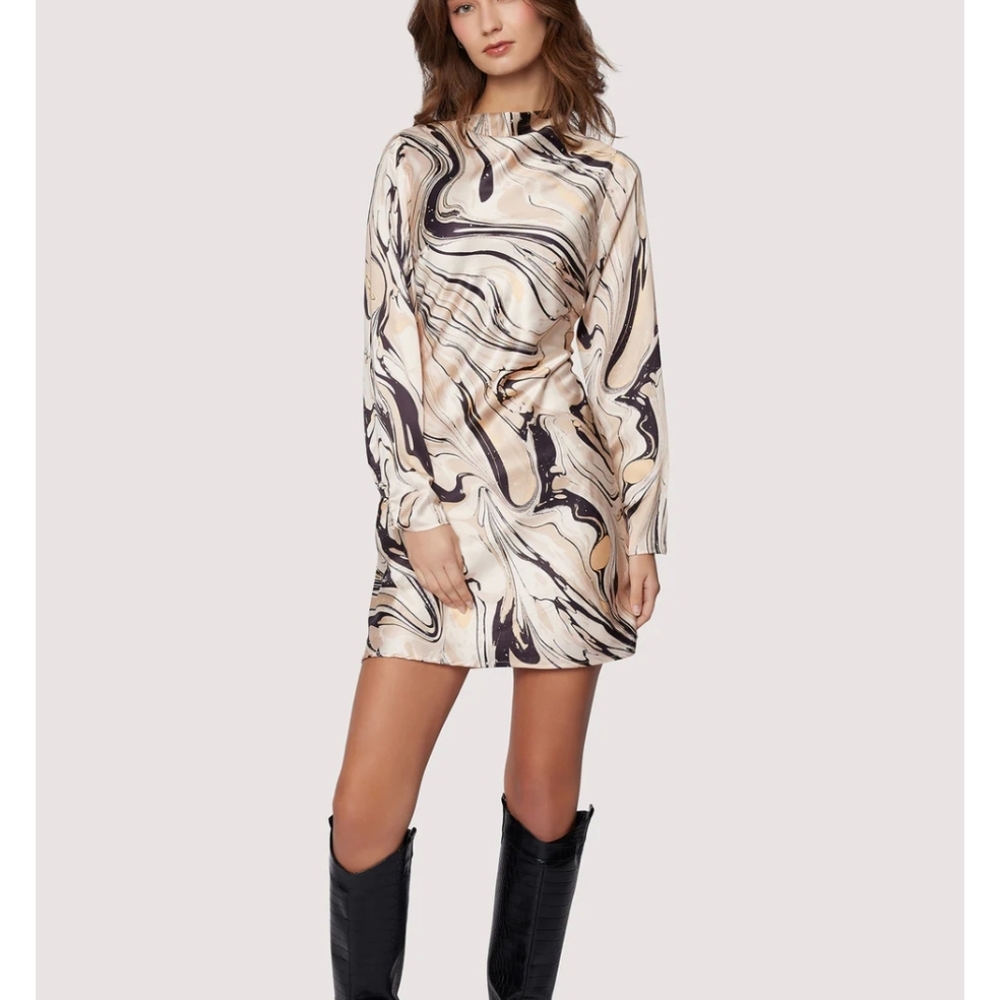 Lost And Wonder Retro Opulance Vintage Marble Print Dress See Description Small